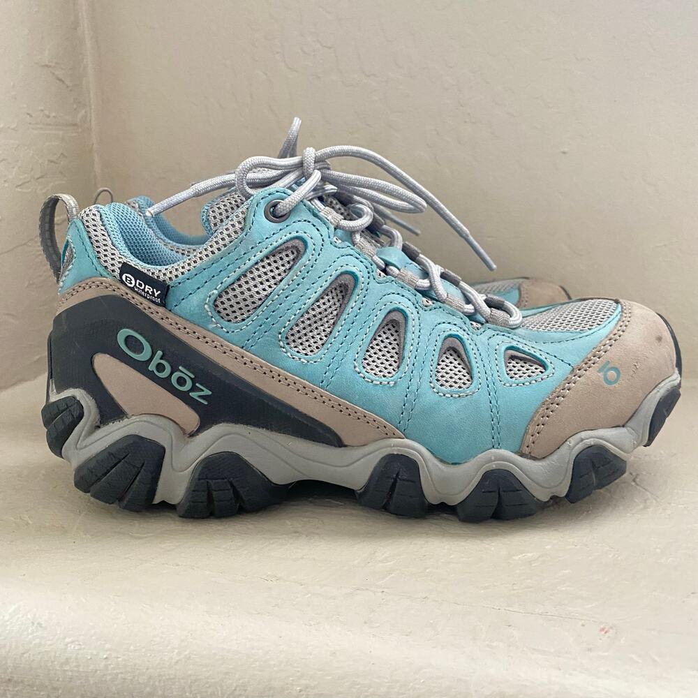 Oboz Sawtooth II Low Hiking Shoes Womens Size 8 Blue Gray Waterproof